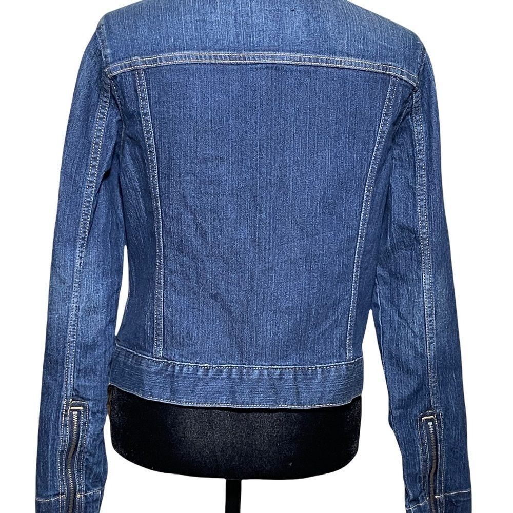 Banana Republic Moto Denim Petite Jacket Size Medium - Picture 4 of 12